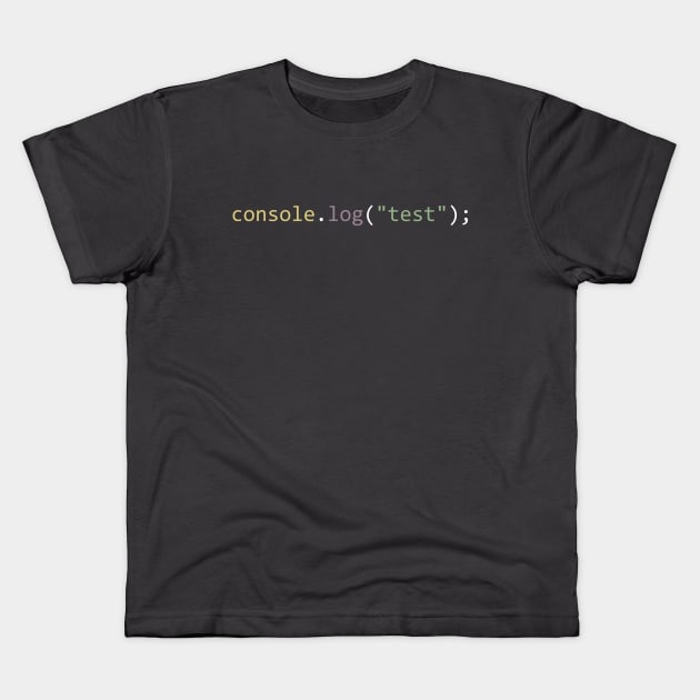 console.log("test") Kids T-Shirt by Bruce Brotherton